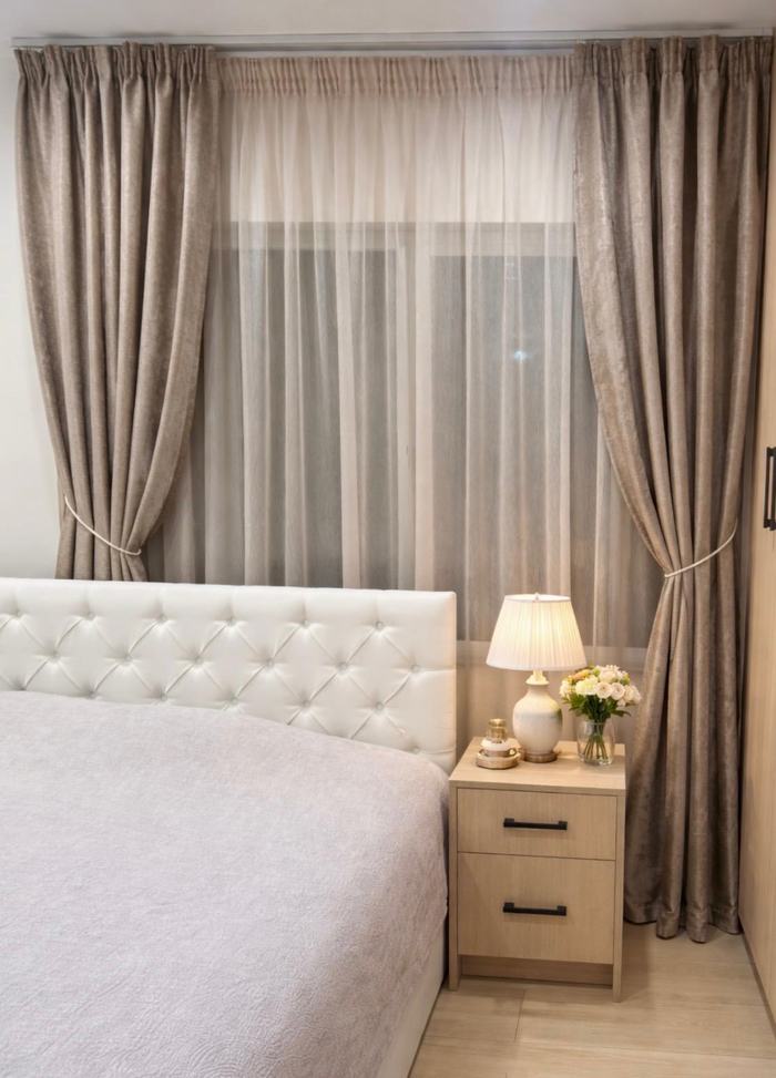 Bedroom curtain styling
